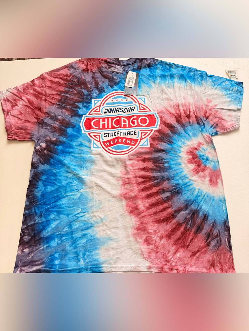 NASCAR Chicago Street Race Weekend Tie Dye T-Shirt Men’s XL NWT